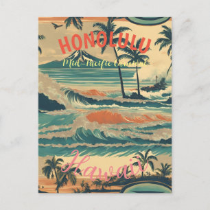 Vintager Stil Hawaiian Travel Honolulu Mittelpazif Feiertagspostkarte