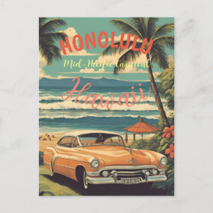 Vintager Stil Hawaiian Travel Honolulu Mittelpazif Feiertagspostkarte