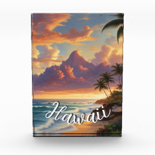 Vintager Stil Hawaiian Travel Honolulu Mittelpazif Fotoblock