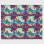 Vintager Stil Hawaiian Travel Honolulu Mittelpazif Geschenkpapier (Flach)