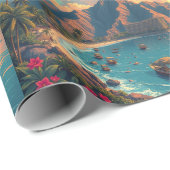 Vintager Stil Hawaiian Travel Honolulu Mittelpazif Geschenkpapier (Rolleneckpunkt)