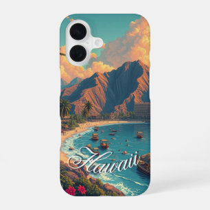 Vintager Stil Hawaiian Travel Honolulu Mittelpazif iPhone 16 Hülle