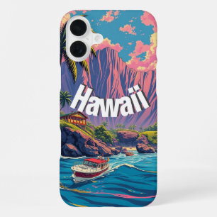 Vintager Stil Hawaiian Travel Honolulu Mittelpazif iPhone 16 Plus Hülle