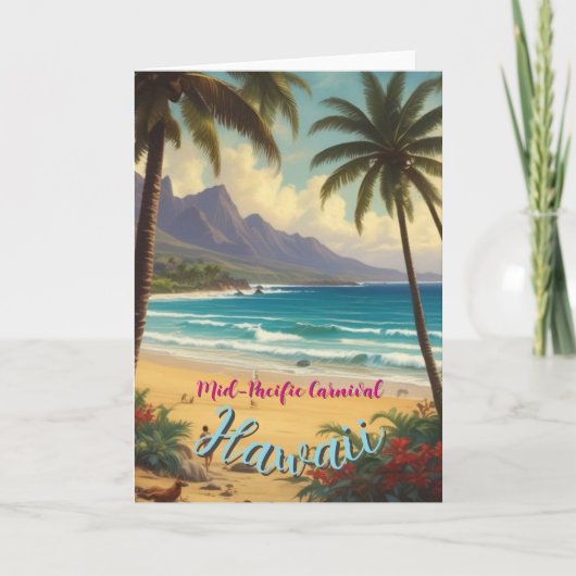 Vintager Stil Hawaiian Travel Honolulu Mittelpazif Karte (Vorderseite)