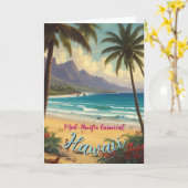 Vintager Stil Hawaiian Travel Honolulu Mittelpazif Karte (Gelbe Blume)