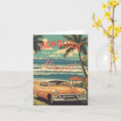Vintager Stil Hawaiian Travel Honolulu Mittelpazif Karte (Gelbe Blume)