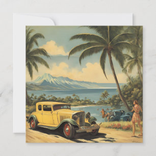 Vintager Stil Hawaiian Travel Honolulu Mittelpazif Karte