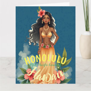 Vintager Stil Hawaiian Travel Honolulu Mittelpazif Karte