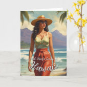 Vintager Stil Hawaiian Travel Honolulu Mittelpazif Karte (Gelbe Blume)