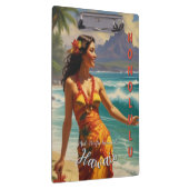 Vintager Stil Hawaiian Travel Honolulu Mittelpazif Klemmbrett (Rechts)