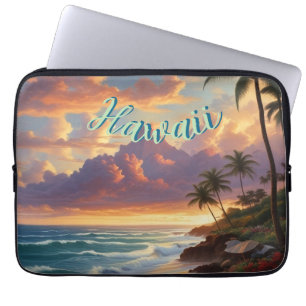 Vintager Stil Hawaiian Travel Honolulu Mittelpazif Laptopschutzhülle