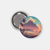 Vintager Stil Hawaiian Travel Honolulu Mittelpazif Magnet (Vorderseite/Rückseite)