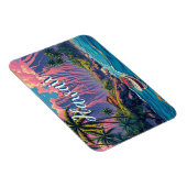 Vintager Stil Hawaiian Travel Honolulu Mittelpazif Magnet (Rechte Seite)
