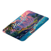 Vintager Stil Hawaiian Travel Honolulu Mittelpazif Magnet (Linke Seite)
