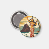 Vintager Stil Hawaiian Travel Honolulu Mittelpazif Magnet (Vorderseite/Rückseite)