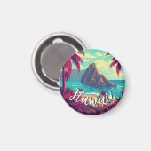 Vintager Stil Hawaiian Travel Honolulu Mittelpazif Magnet (Vorderseite/Rückseite)