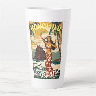 Vintager Stil Hawaiian Travel Honolulu Mittelpazif Milchtasse