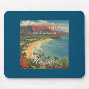 Vintager Stil Hawaiian Travel Honolulu Mittelpazif Mousepad