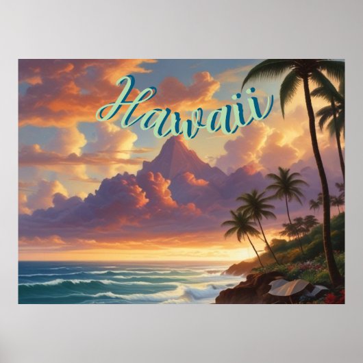 Vintager Stil Hawaiian Travel Honolulu Mittelpazif Poster (Vorne)