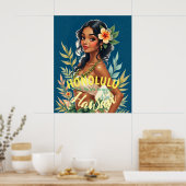 Vintager Stil Hawaiian Travel Honolulu Mittelpazif Poster (Küche)