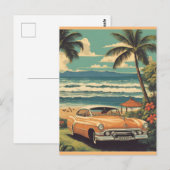 Vintager Stil Hawaiian Travel Honolulu Mittelpazif Postkarte (Vorne/Hinten)