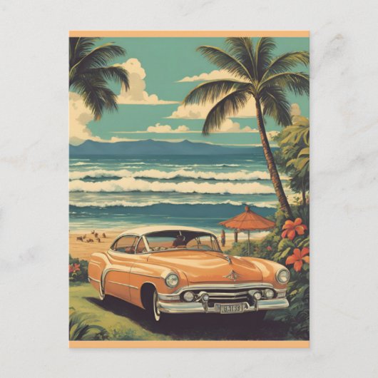 Vintager Stil Hawaiian Travel Honolulu Mittelpazif Postkarte (Vorderseite)