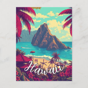 Vintager Stil Hawaiian Travel Honolulu Mittelpazif Postkarte