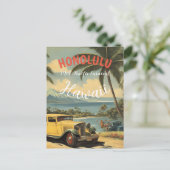 Vintager Stil Hawaiian Travel Honolulu Mittelpazif Postkarte (Stehend Vorderseite)