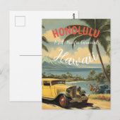 Vintager Stil Hawaiian Travel Honolulu Mittelpazif Postkarte (Vorne/Hinten)