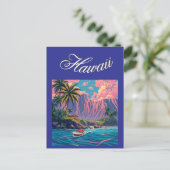 Vintager Stil Hawaiian Travel Honolulu Mittelpazif Postkarte (Stehend Vorderseite)