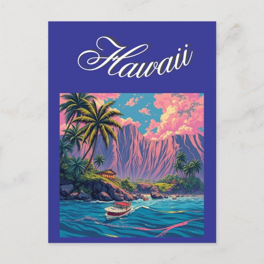 Vintager Stil Hawaiian Travel Honolulu Mittelpazif Postkarte (Vorderseite)