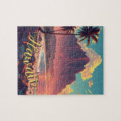 Vintager Stil Hawaiian Travel Honolulu Mittelpazif Puzzle (Horizontal)