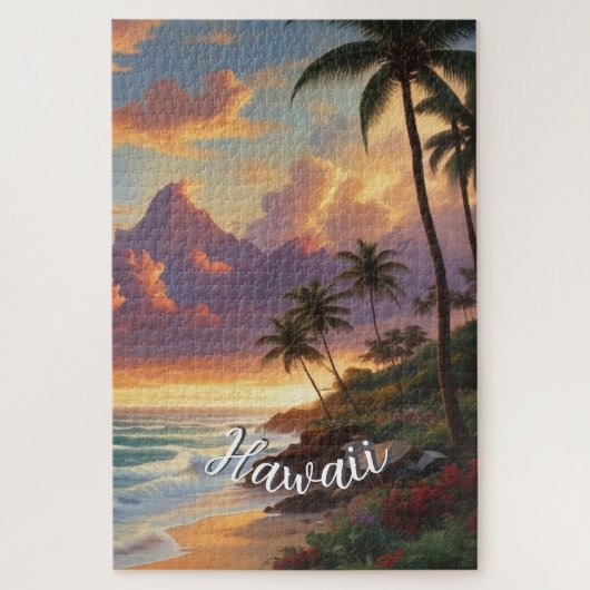 Vintager Stil Hawaiian Travel Honolulu Mittelpazif Puzzle (Vertikal)