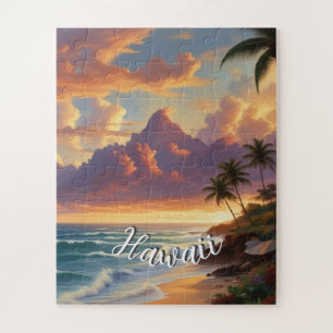 Vintager Stil Hawaiian Travel Honolulu Mittelpazif Puzzle