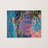 Vintager Stil Hawaiian Travel Honolulu Mittelpazif Puzzle (Horizontal)