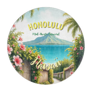 Vintager Stil Hawaiian Travel Honolulu Mittelpazif Schneidebrett