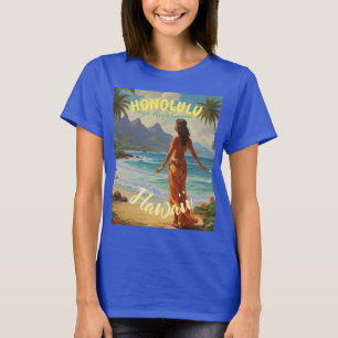 Vintager Stil Hawaiian Travel Honolulu Mittelpazif T-Shirt