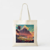 Vintager Stil Hawaiian Travel Honolulu Mittelpazif Tragetasche (Rückseite)