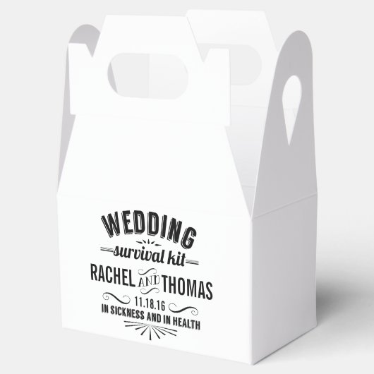 Vintager Stil: Hochzeitsüberlebenskit Geschenkschachtel (Geöffnet)