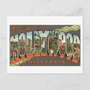 Vintager Stil Hollywood California Big Letter Postkarte
