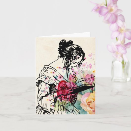 Vintager Stil Karte (Orchidee)