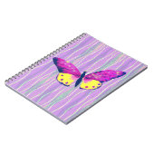 Vintager Stil Künstlerisch Butterfly Pink SpiralNo Notizblock (Linke Seite)