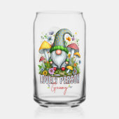 Vintager Stil Lounge Gnome mit Pilzen Kunst Dosenglas (Vorderseite)
