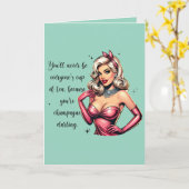 Vintager Stil, lustige Frauenkarte Karte (Gelbe Blume)