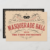 Vintager Stil Masquerade Ball Einladungen (Vorne/Hinten)