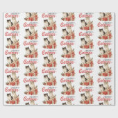 Vintager Stil Meowy Catmas Weihnachten Geschenkpapier (Flach)