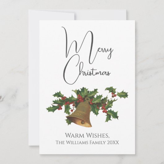 Vintager Stil Mistletoe Bell Frohe Weihnachten (Vorderseite)