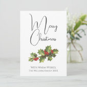 Vintager Stil Mistletoe Minimal Frohe Weihnachten (Stehend Vorderseite)