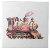 Vintager Stil mit rosa Dampfzug Fliese (Vorderseite)