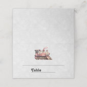 Vintager Stil mit rosa Dampfzug Platzkarte (Außenseite Aufgefaltet)